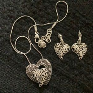 💗 BRIGHTON Double Heart Necklace & Earring Set 💗